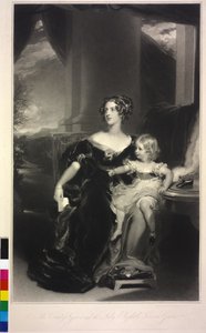 Lady Harriet Elizabeth Georgiana Howard en haar dochter lady Elizabeth Georgiana Leveson-Gower door Samuel Cousins