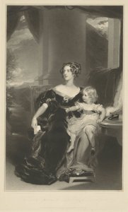 Portret van Harriet, Gravin Gower, en haar dochter