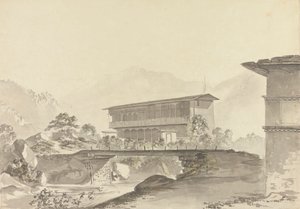 Dichtbij Tassisudon [Tashicho Dzong] door Samuel Davis