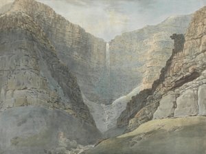 Rotskloof met een Waterval door Samuel Davis