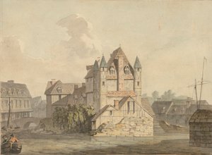 Het einde van de verwoeste brug in Rouen
