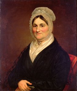 De kanten muts (olieverf op board) door Samuel Finley Breese Morse