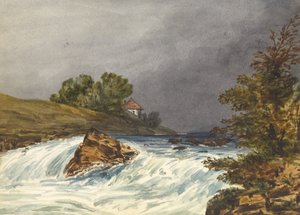 Rivierscène met huis