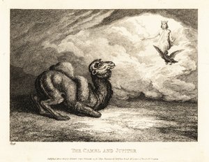 Een kameel smeekt Jupiter om hoorns. 1811 (ets) door Samuel Howitt