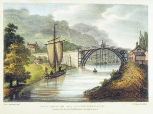 IJzeren brug over de Severn bij Ironbridge, Coalbrookdale, Engeland, gebouwd 1779