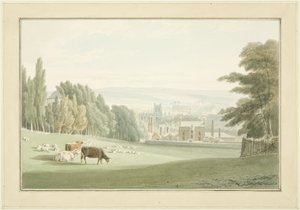 Bristol vanaf beneden het Royal Fort, Tyndall