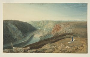 De Avon Gorge vanaf nabij Clifton Observatory, ca. 1825