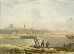 Uitzicht over de Drijvende Haven, ca.1825