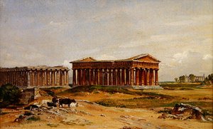 De ruïnes van Paestum door Samuel James Ainsley