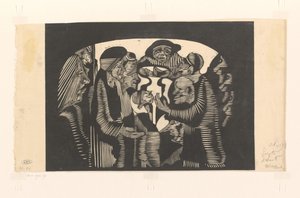 Groep figuren in een boog