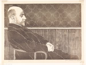 Portret van Maurits van der Valk door Samuel Jessurun de Mesquita (signed by artist)
