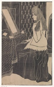 Vrouw aan kaptafel door Samuel Jessurun de Mesquita (signed by artist)