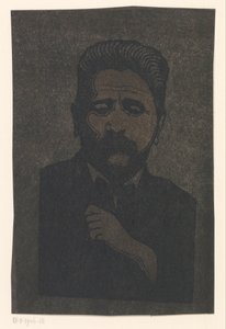 Zelfportret (met slagschaduw) door Samuel Jessurun de Mesquita (signed by artist)