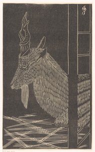 Markhorgeit (Zittend hert in een kooi) door Samuel Jessurun de Mesquita
