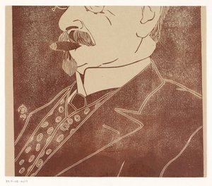 Portret van een onbekende man met sigaar door Samuel Jessurun de Mesquita