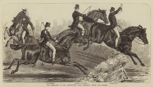 De Paardenshow in de Agricultural Hall, Islington, het Proberen van de Jagers door Samuel John Carter