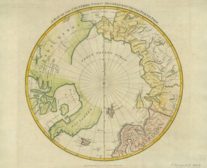 Een Kaart van de Landen Dertig Graden rond de Noordpool, uit 