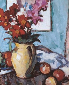 Dahlias en Gladiolen door Samuel John Peploe