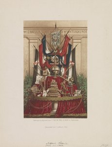 Trofee als versiering bij de viering van het twintigjarig bestaan van de Delftsche Academie, 1862 door Samuel Lankhout