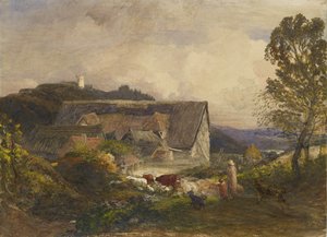 Een boerenerf in Princes Risborough, 19e eeuw door Samuel Palmer
