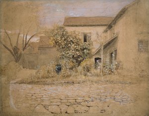 Een Huis en Tuin in Tintern door Samuel Palmer