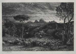 Het openen van de vouw, 1880 door Samuel Palmer