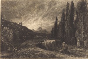 De Vroege Ploeger door Samuel Palmer