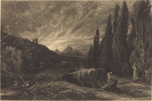 De Vroege Ploeger door Samuel Palmer