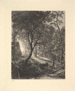 De Herderhut, of Zonsondergang, 1880 door Samuel Palmer