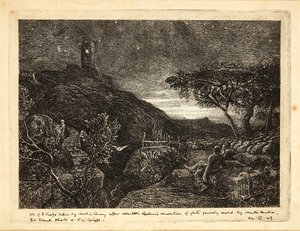 De eenzame toren door Samuel Palmer