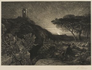 De Eenzame Toren door Samuel Palmer