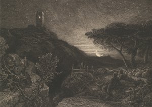 De eenzame toren, 1879 door Samuel Palmer