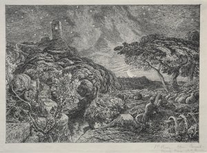 De Eenzame Toren, 1879 door Samuel Palmer