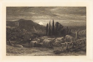 De Opkomende Maan door Samuel Palmer
