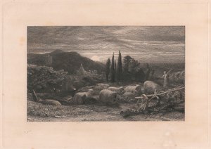 De opkomende maan door Samuel Palmer
