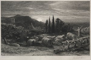 De Opkomende Maan door Samuel Palmer
