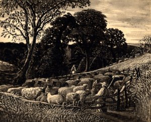 De schaapskooi, ca. 1831-32 door Samuel Palmer