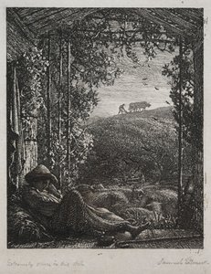 De slapende herder door Samuel Palmer