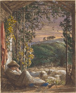 De Slapende Herder; Vroege Ochtend door Samuel Palmer