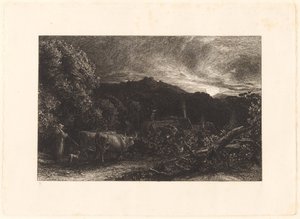De vermoeide ploeger door Samuel Palmer