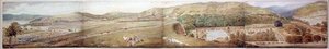 Schets voor een panorama - De stad Largs, Ayrshire, juli 1856 door Samuel Parlber