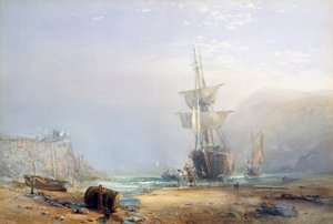 Een mistige ochtend aan de kust van Devon