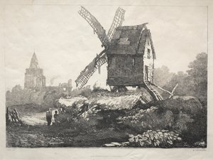 Een Serie Oude Gebouwen en Landelijke Huisjes in het Noorden van Engeland: In Crowland, Windmolen