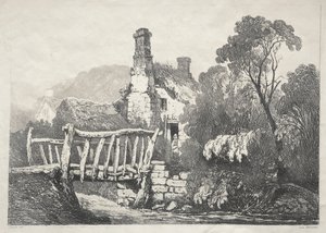 Een serie oude gebouwen en landelijke huisjes in het noorden van Engeland: Bij Byland, 1821
