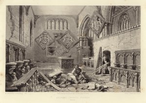 Arundel Kerk (lithotint) door Samuel Prout