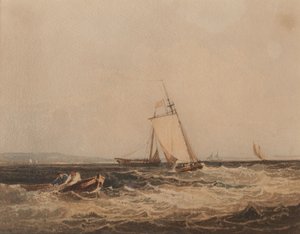 Vissersboten, ca. 1820 door Samuel Prout
