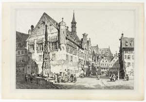 Rathaus, Ulm door Samuel Prout