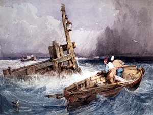 Schipbreuk door Samuel Prout