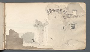 Schetsboek: Vernietigd Kasteel, 1814 door Samuel Prout