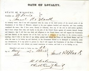 Loyaliteitseed van Samuel R. Black uit Missouri, County of St. Louis